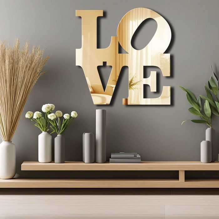 Wallity Ozgl506 Espejo Decorativo Dorado Elegante 47 x 48 cm